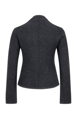 Taillierte Walkjacke für Damen, Modell 638129 Joy-CW, Farbe dunkelgrau, Rueckansicht, Made in Austria