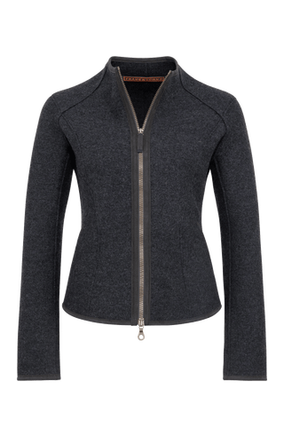 Taillierte Walkjacke für Damen, Modell 638129 Joy-CW, Farbe dunkelgrau, Vorderansicht, Made in Austria