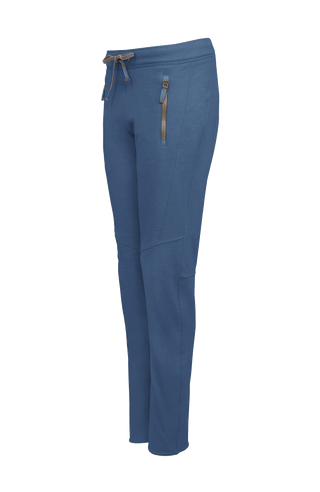 Clio-PSW Freizeithose aus Wool Powerstretch mit lockerem Schnitt, Softstretch-Bund und seitlichen Reißverschlusstaschen, ideal für Freizeit und Sport. In der Farbe Blau (Farbe: denim)