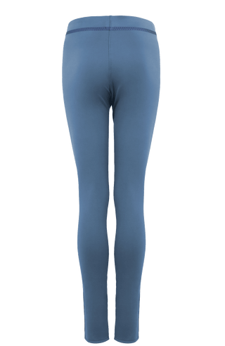 Damen-Legging Daphne-NP aus Natural Powerstretch mit glatter, glänzender Oberfläche, schmale Passform, taillenhoher Bund, sehr bequem durch eingearbeiteten Gummibund. In der Farbe Blau (Farbe: denim)