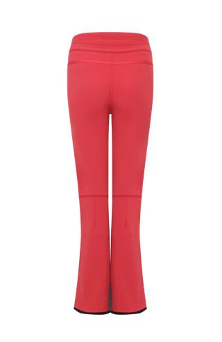 Performance Skihose SerafinaMulti-S aus Schöller Softshell, figurbetont mit leicht ausgestelltem Bein, Lodenstreifen an der Seite, zwei markante Taschen mit Zip, klassische Frauenschuh Features wie Kantenschutz aus Alcantara-Leder, Sicherheitsdruckknöpfe, Knieabnäher und Schneefang. Robustes, elastisches Material, wasser- und windabweisend, ideal zum Skifahren oder Schneewandern. In der Farbe Rot (Farbe: poppy)