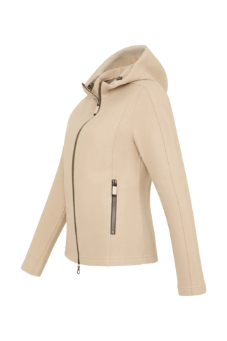 Veste en laine bouillie avec capuche - Rania