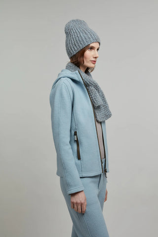 Veste en laine bouillie avec capuche - Rania