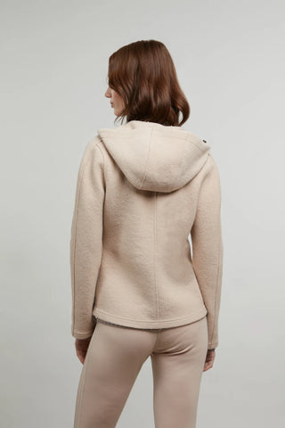Veste en laine bouillie avec capuche - Rania