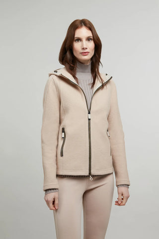 Veste en laine bouillie avec capuche - Rania