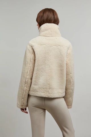 Lammfelljacke im Bikerstil - Jolina-MV
