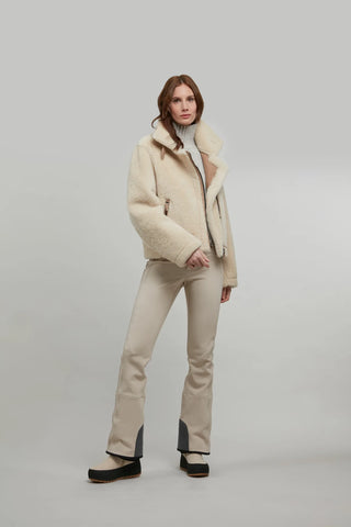 Lammfelljacke im Bikerstil - Jolina-MV