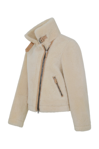 Lammfelljacke im Bikerstil - Jolina-MV