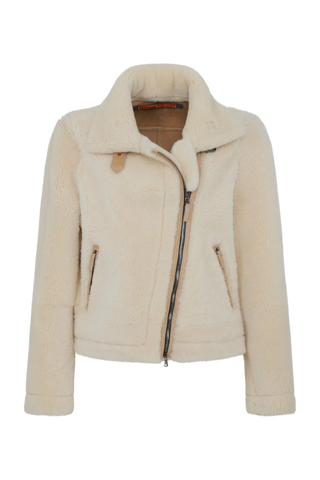 Lammfelljacke im Bikerstil - Jolina-MV