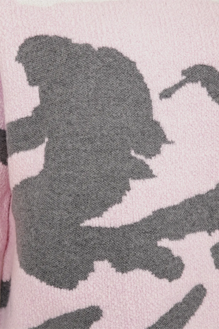 Rundhalsausschnitt Strickpullover mit Skifahrer Motiv - Ramona-ME