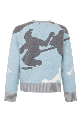 Rundhalsausschnitt Strickpullover mit Skifahrer Motiv - Ramona-ME