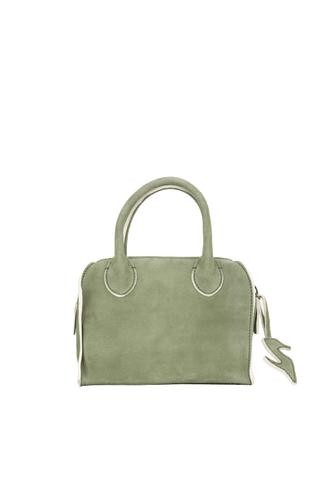 Shopper HamptonS-EL aus weichem ECO-Ziegenleder, innen mit Baumwolle gefüttert, offenkantige Nahtverarbeitung, Innentasche mit Knopfverschluss, zwei Trageriemen, Metallzipper, Boden innen mit Canvas verstärkt, außen mit Baumwoll-Cotton gefüttert, Frauenschuh Logo-Label am Außenzipper. In der Farbe Olivgrün (Farbe: olive)