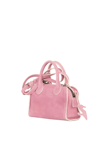 Shopper HamptonS-EL aus weichem ECO-Ziegenleder, innen mit Baumwolle gefüttert, offenkantige Nahtverarbeitung, Innentasche mit Knopfverschluss, zwei Trageriemen, Metallzipper, Boden innen mit Canvas verstärkt, außen mit Baumwoll-Cotton gefüttert, Frauenschuh Logo-Label am Außenzipper. In der Farbe Hellrosa (Farbe: rose)