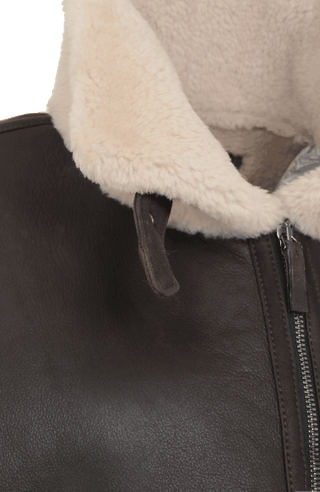 Shearling Vest in Biker Style – Svenja 