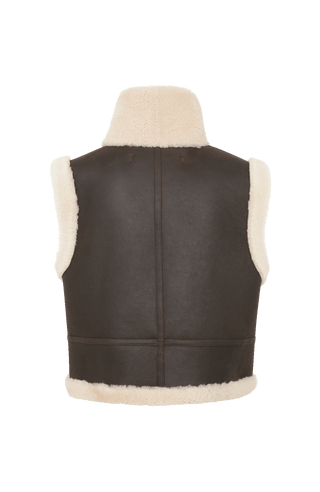 Shearling Vest in Biker Style – Svenja 